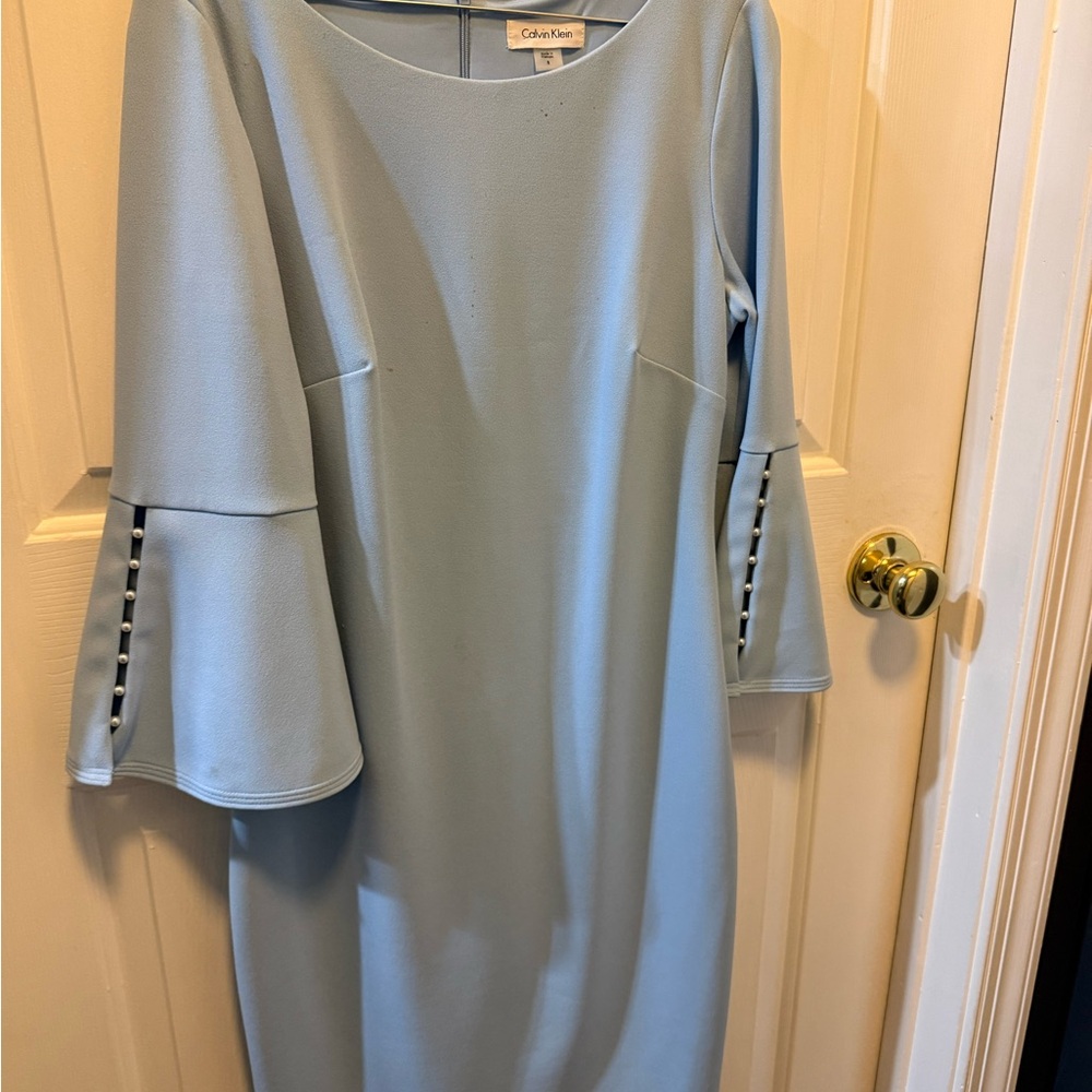 Calvin Klein Sky Blue Long Sleeve Dress